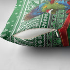 New Zealand Kea Bird Christmas Pillow Cover Maori Inspired Knitted Patterns