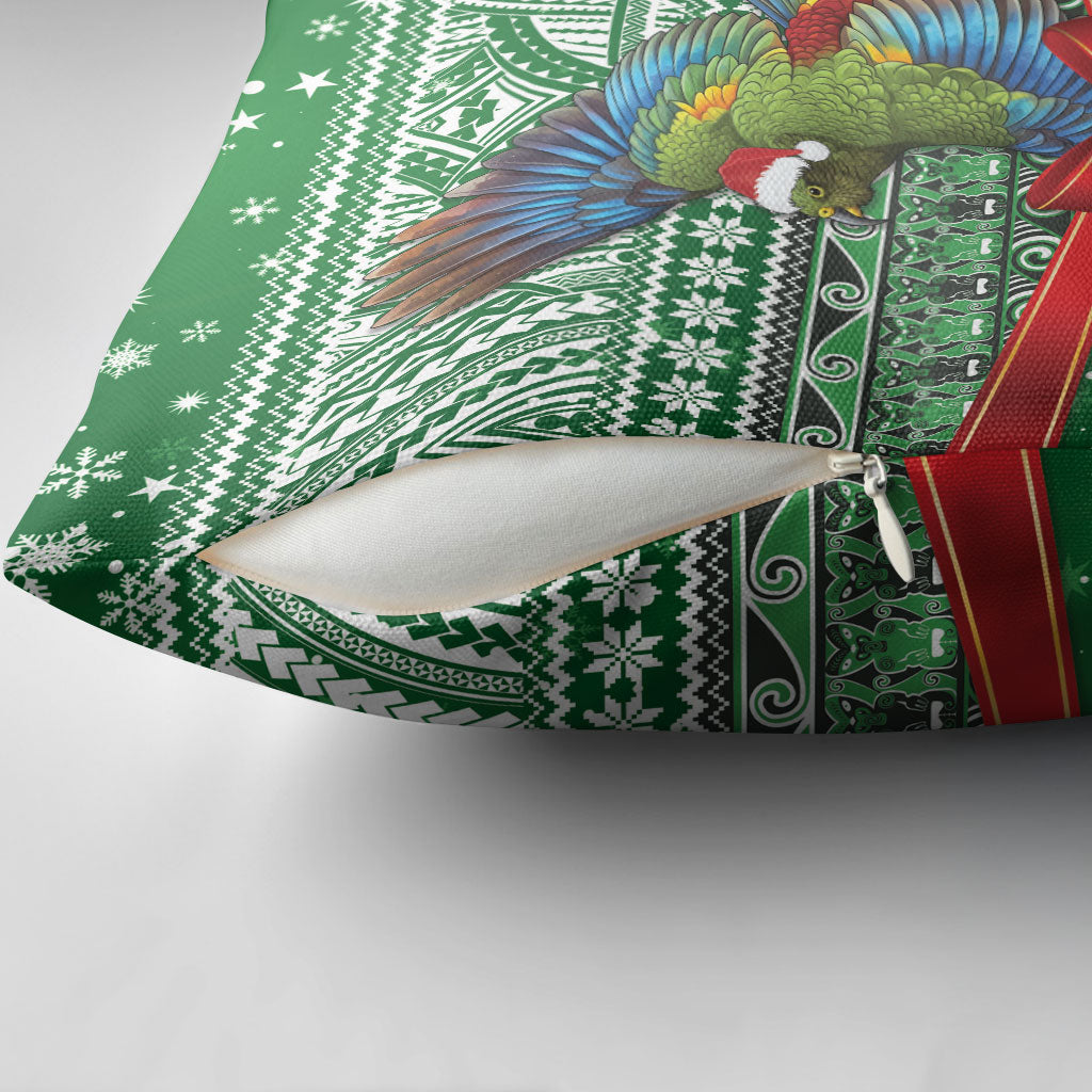 New Zealand Kea Bird Christmas Pillow Cover Maori Inspired Knitted Patterns