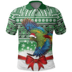 New Zealand Kea Bird Christmas Polo Shirt Maori Inspired Knitted Patterns