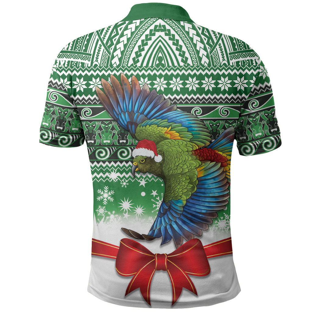 New Zealand Kea Bird Christmas Polo Shirt Maori Inspired Knitted Patterns