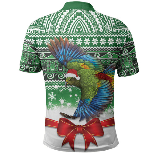 New Zealand Kea Bird Christmas Polo Shirt Maori Inspired Knitted Patterns