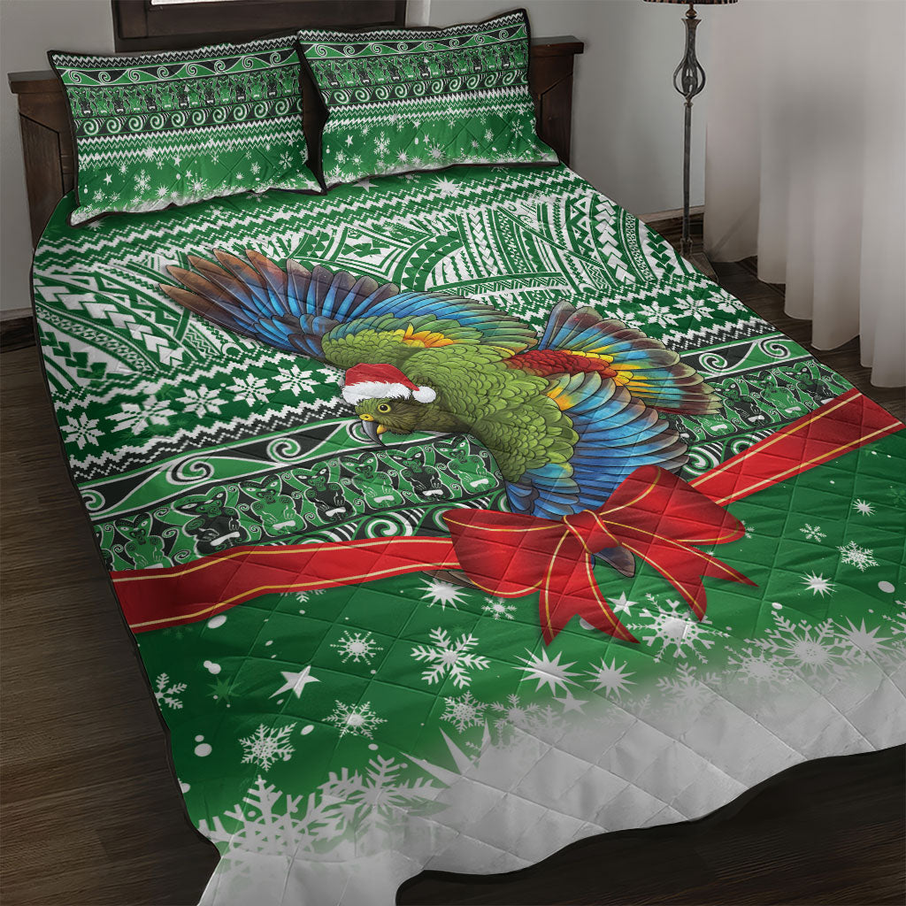 New Zealand Kea Bird Christmas Quilt Bed Set Maori Inspired Knitted Patterns