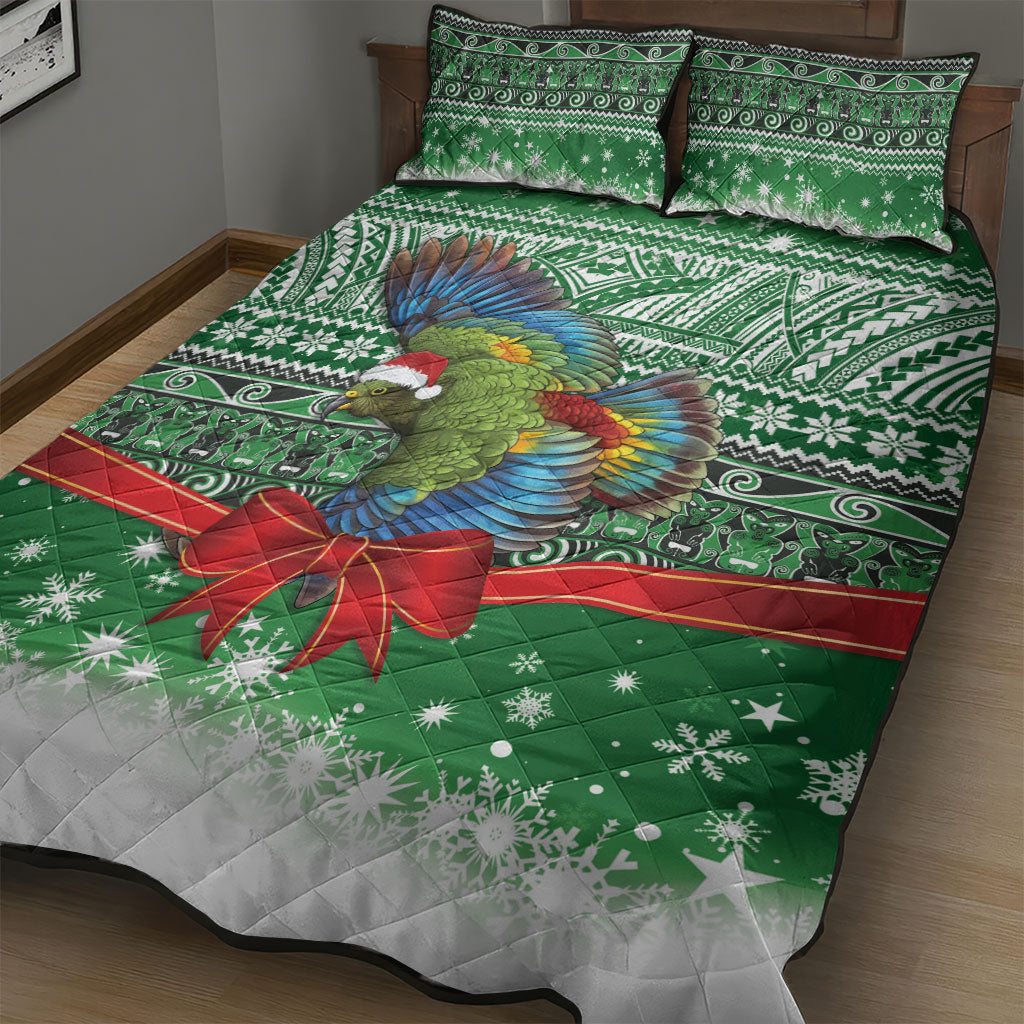 New Zealand Kea Bird Christmas Quilt Bed Set Maori Inspired Knitted Patterns