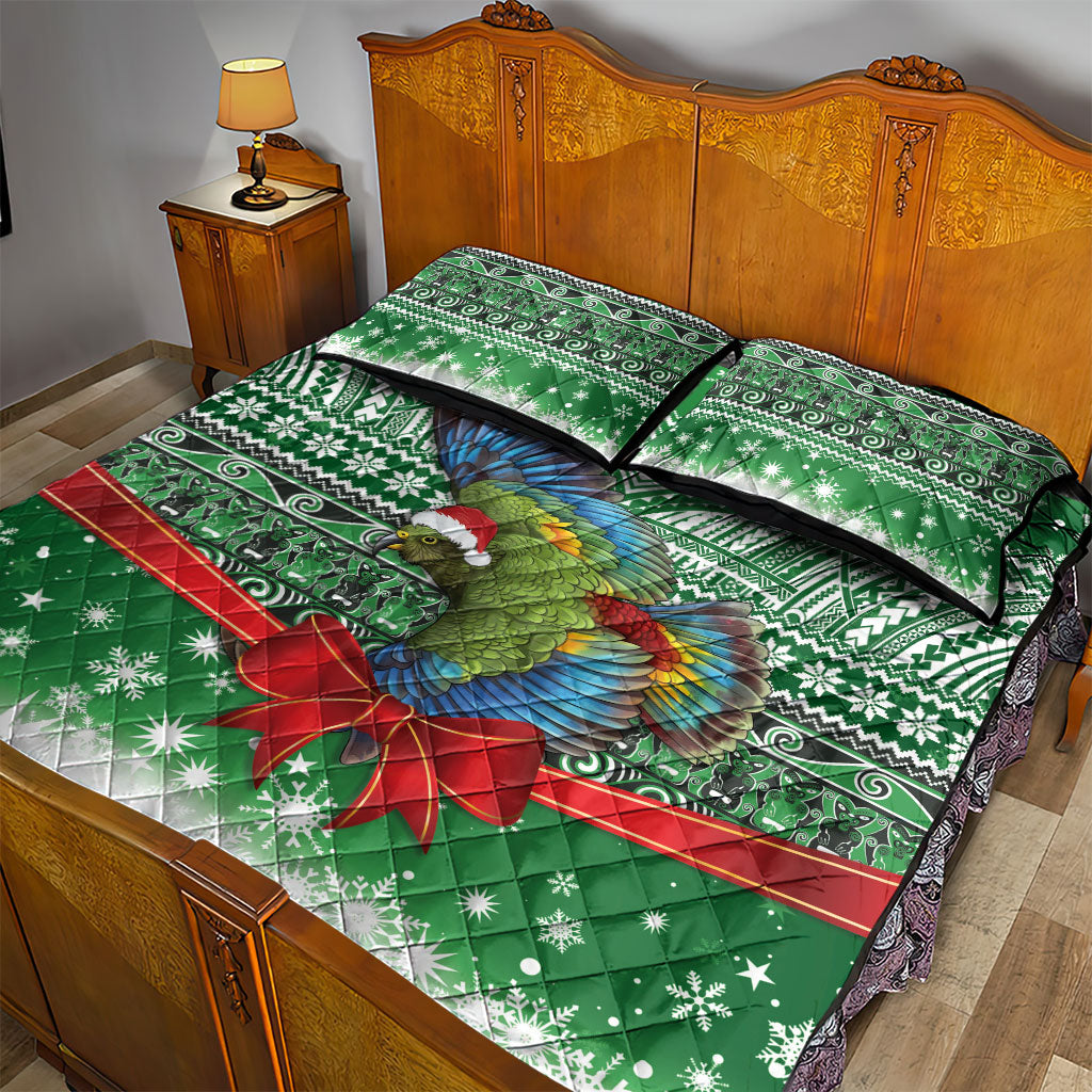 New Zealand Kea Bird Christmas Quilt Bed Set Maori Inspired Knitted Patterns