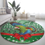 New Zealand Kea Bird Christmas Round Carpet Maori Inspired Knitted Patterns