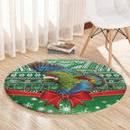 New Zealand Kea Bird Christmas Round Carpet Maori Inspired Knitted Patterns