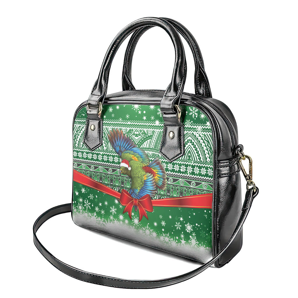 New Zealand Kea Bird Christmas Shoulder Handbag Maori Inspired Knitted Patterns