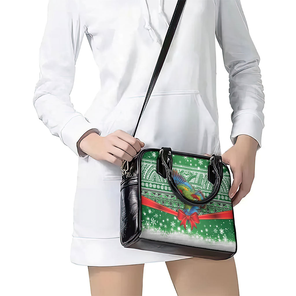 New Zealand Kea Bird Christmas Shoulder Handbag Maori Inspired Knitted Patterns