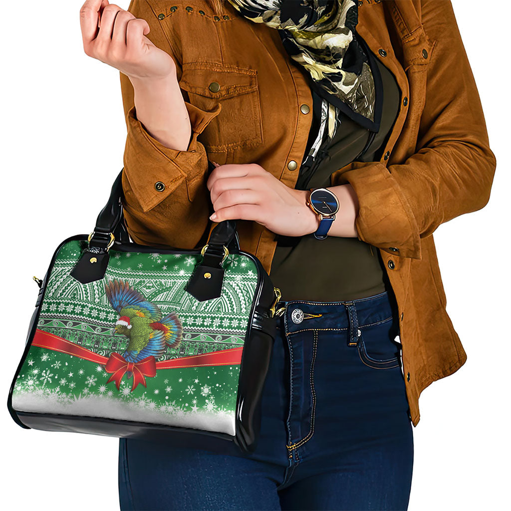 New Zealand Kea Bird Christmas Shoulder Handbag Maori Inspired Knitted Patterns