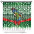 New Zealand Kea Bird Christmas Shower Curtain Maori Inspired Knitted Patterns