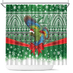 New Zealand Kea Bird Christmas Shower Curtain Maori Inspired Knitted Patterns