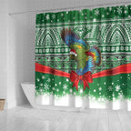 New Zealand Kea Bird Christmas Shower Curtain Maori Inspired Knitted Patterns