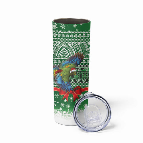 New Zealand Kea Bird Christmas Skinny Tumbler Maori Inspired Knitted Patterns