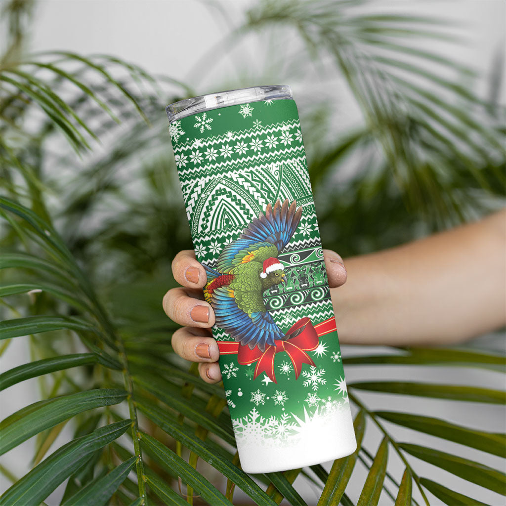 New Zealand Kea Bird Christmas Skinny Tumbler Maori Inspired Knitted Patterns