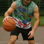 New Zealand Kea Bird Christmas Sleeveless Hoodie Maori Inspired Knitted Patterns