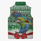 New Zealand Kea Bird Christmas Sleeveless Puffer Jacket Maori Inspired Knitted Patterns
