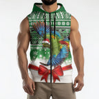 New Zealand Kea Bird Christmas Sleeveless Zip Hoodie Maori Inspired Knitted Patterns