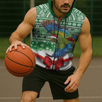New Zealand Kea Bird Christmas Sleeveless Zip Hoodie Maori Inspired Knitted Patterns