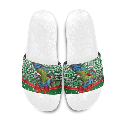 New Zealand Kea Bird Christmas Slide Sandals Maori Inspired Knitted Patterns
