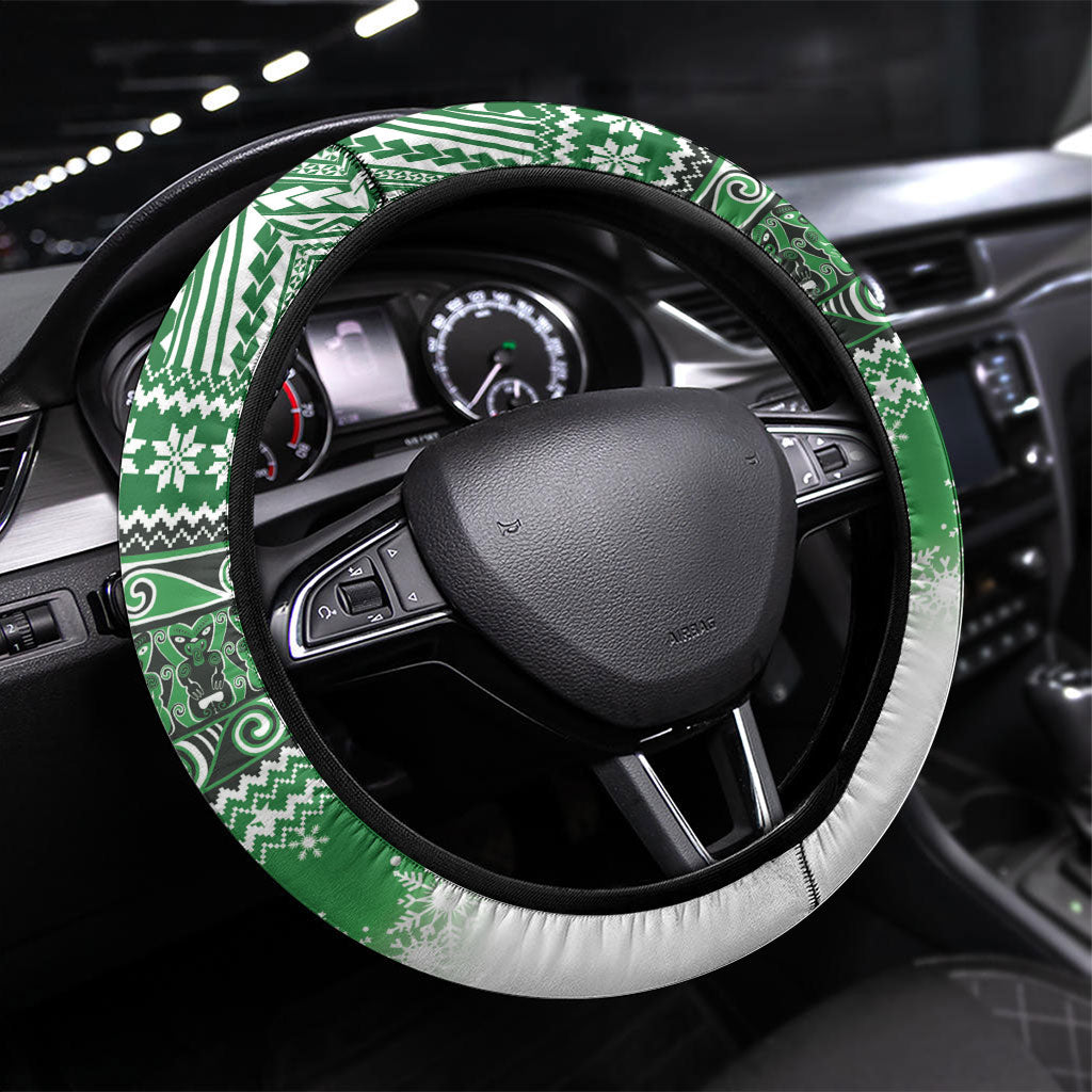 New Zealand Kea Bird Christmas Steering Wheel Cover Maori Inspired Knitted Patterns
