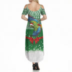 New Zealand Kea Bird Christmas Summer Maxi Dress Maori Inspired Knitted Patterns