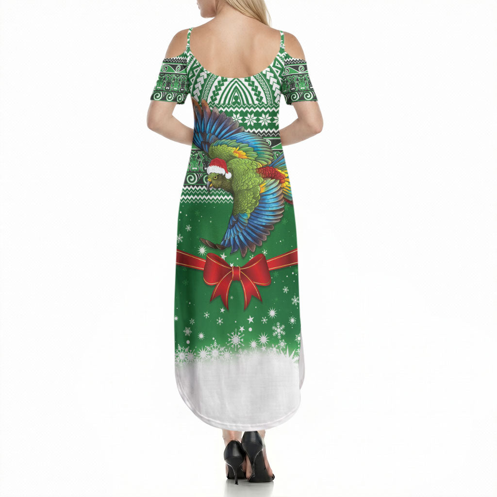 New Zealand Kea Bird Christmas Summer Maxi Dress Maori Inspired Knitted Patterns