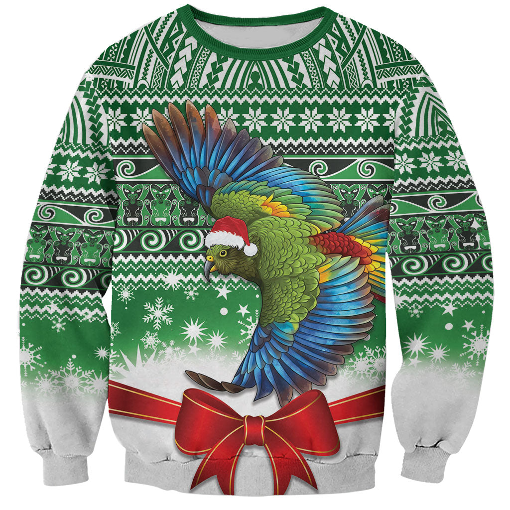 New Zealand Kea Bird Christmas Sweatshirt Maori Inspired Knitted Patterns
