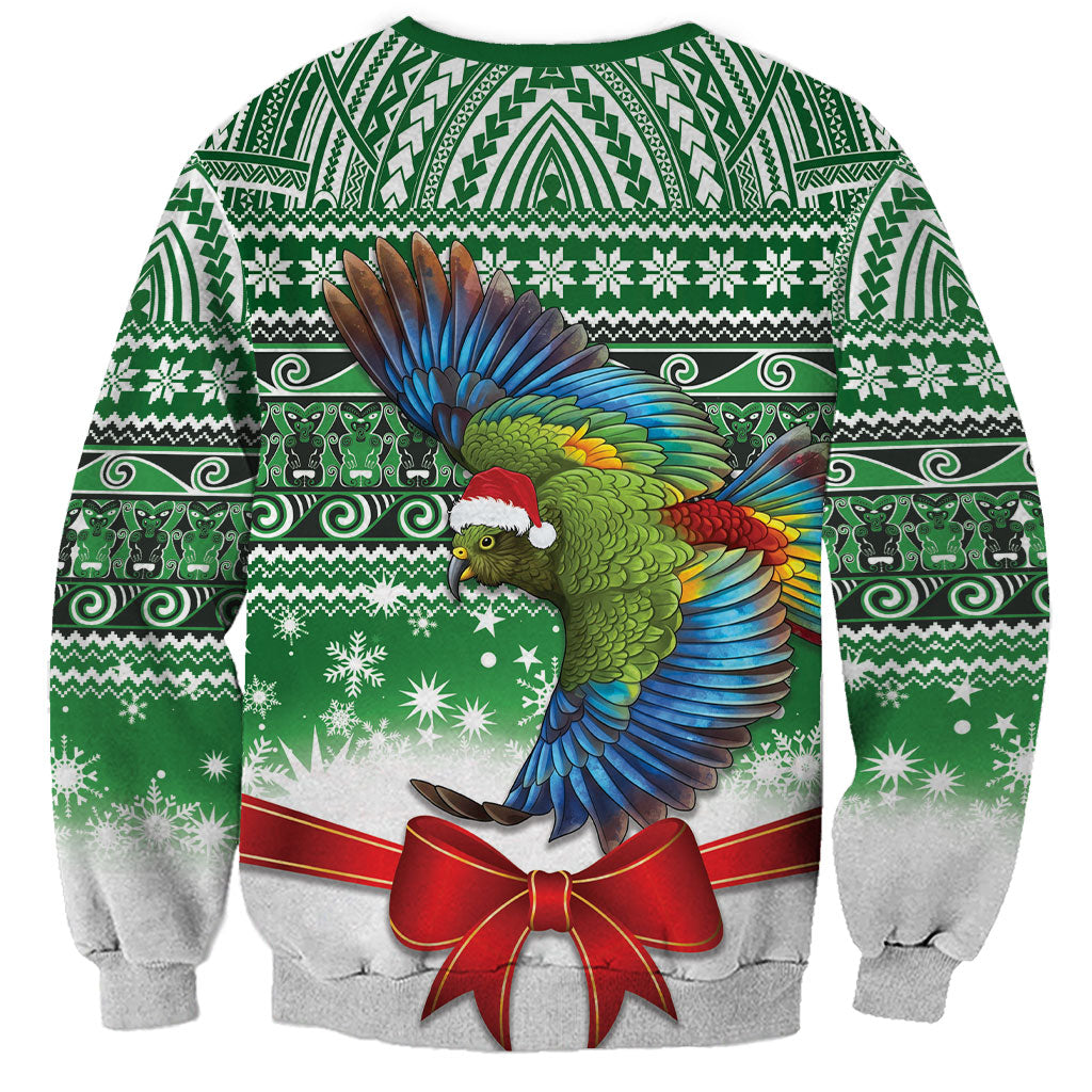 New Zealand Kea Bird Christmas Sweatshirt Maori Inspired Knitted Patterns