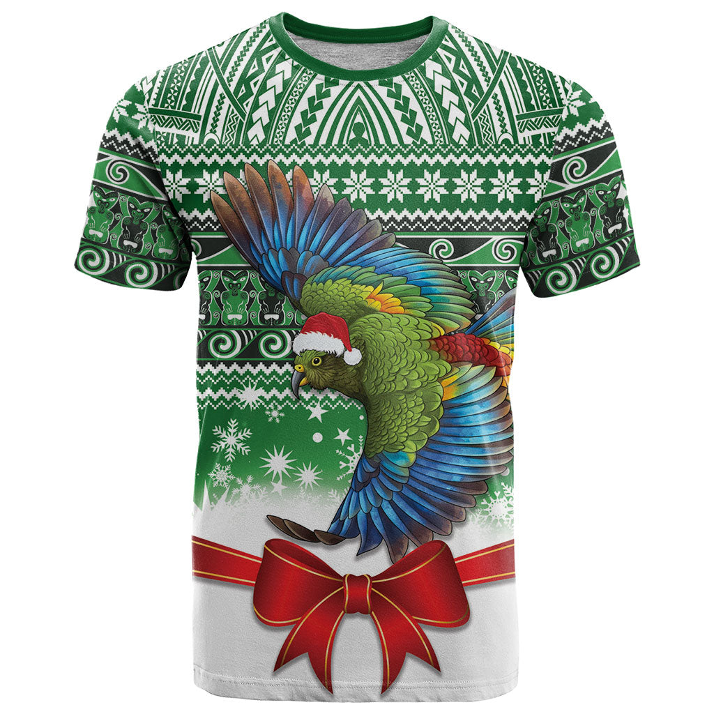 New Zealand Kea Bird Christmas T Shirt Maori Inspired Knitted Patterns