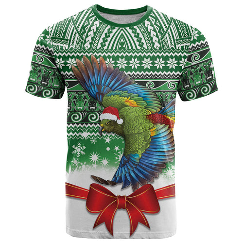 New Zealand Kea Bird Christmas T Shirt Maori Inspired Knitted Patterns