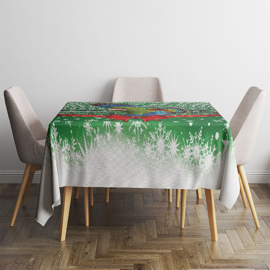New Zealand Kea Bird Christmas Tablecloth Maori Inspired Knitted Patterns