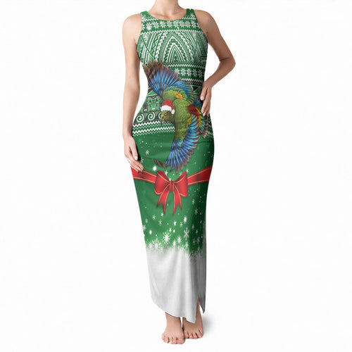 New Zealand Kea Bird Christmas Tank Maxi Dress Maori Inspired Knitted Patterns