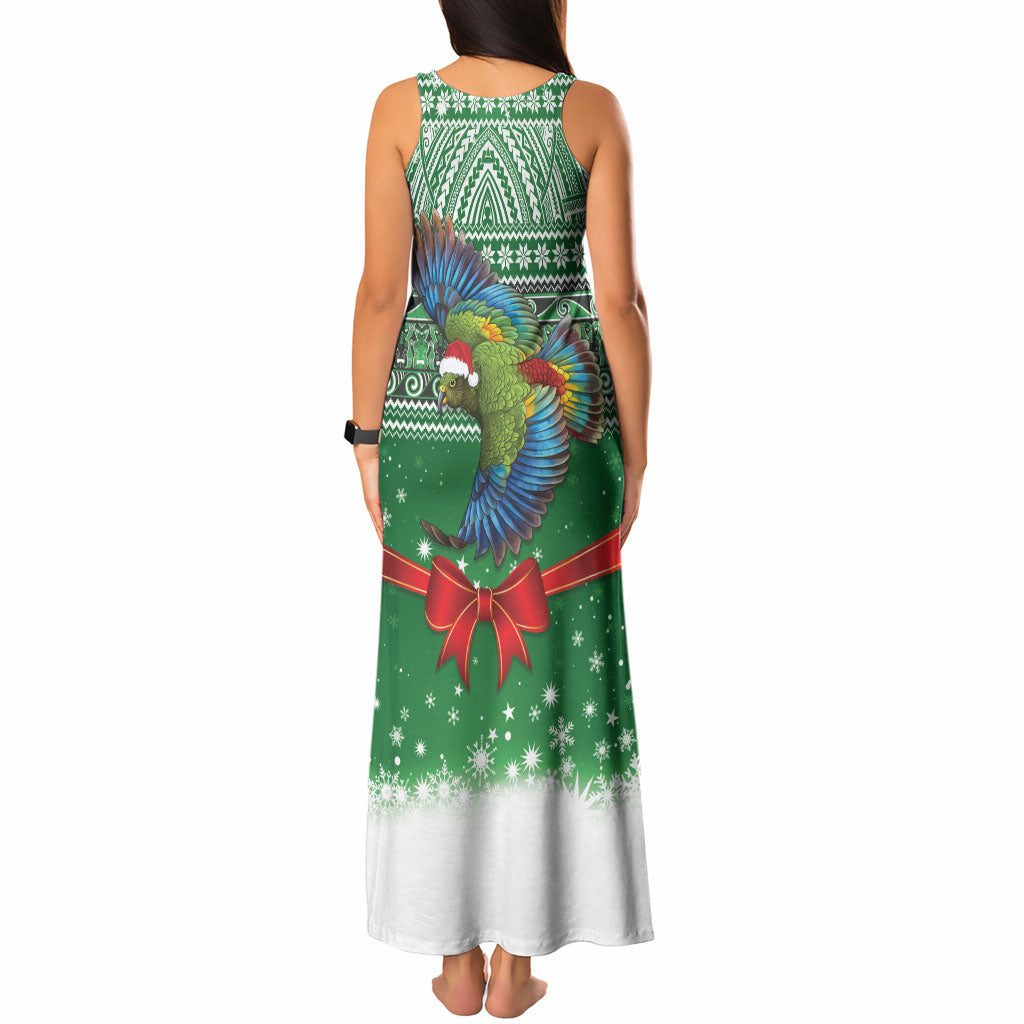 New Zealand Kea Bird Christmas Tank Maxi Dress Maori Inspired Knitted Patterns
