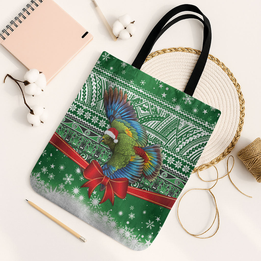 New Zealand Kea Bird Christmas Tote Bag Maori Inspired Knitted Patterns