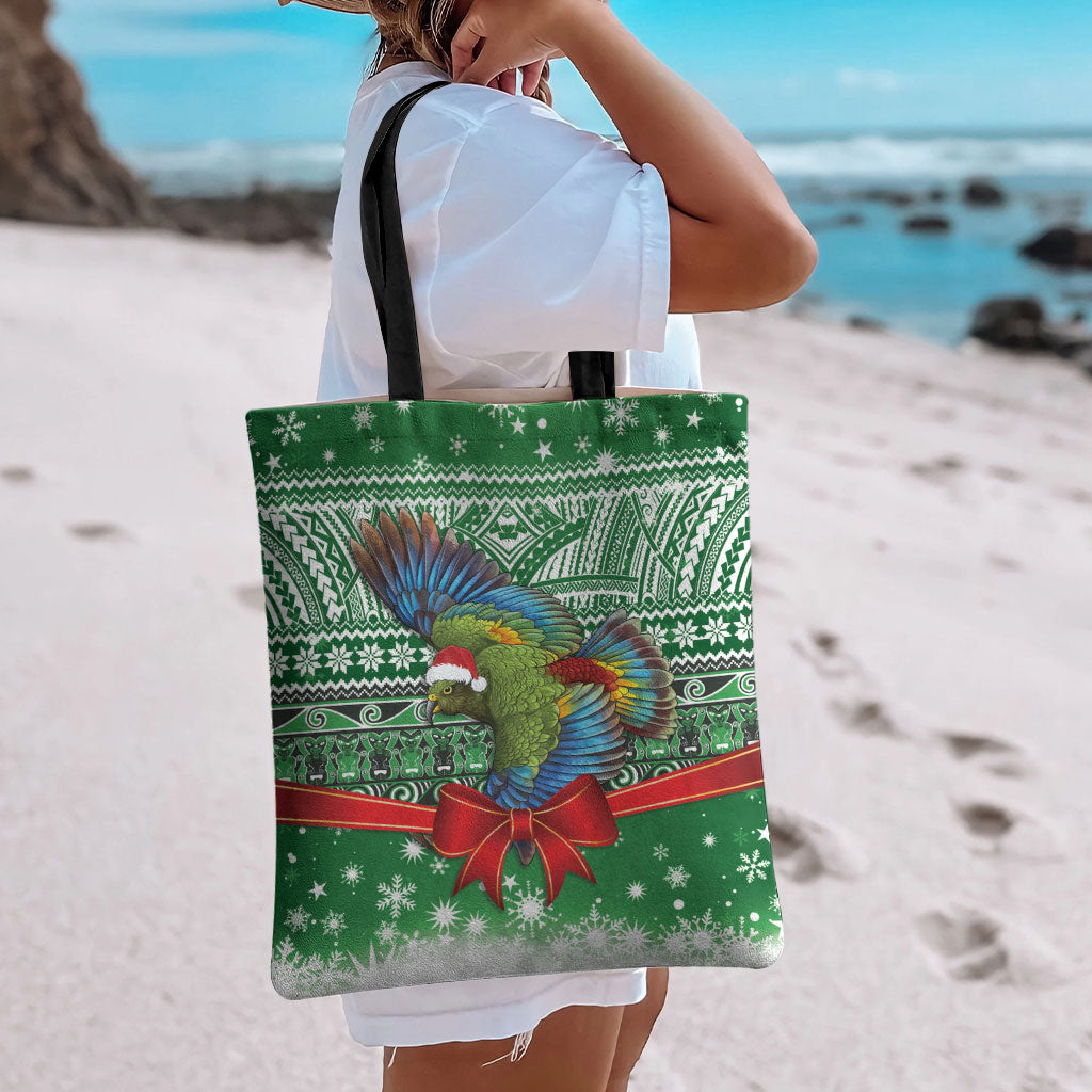 New Zealand Kea Bird Christmas Tote Bag Maori Inspired Knitted Patterns