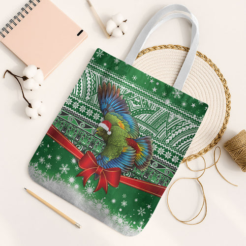 New Zealand Kea Bird Christmas Tote Bag Maori Inspired Knitted Patterns