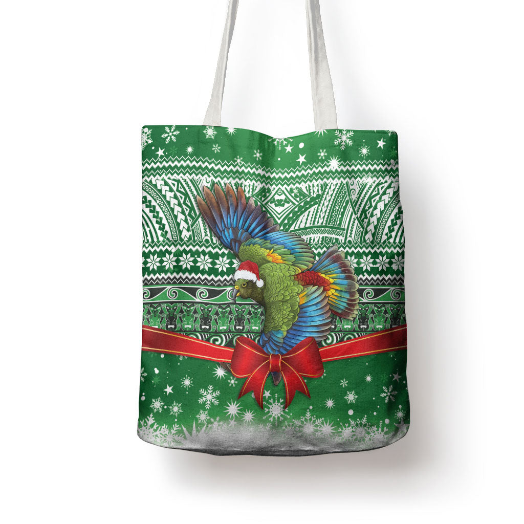 New Zealand Kea Bird Christmas Tote Bag Maori Inspired Knitted Patterns