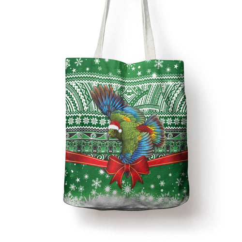 New Zealand Kea Bird Christmas Tote Bag Maori Inspired Knitted Patterns