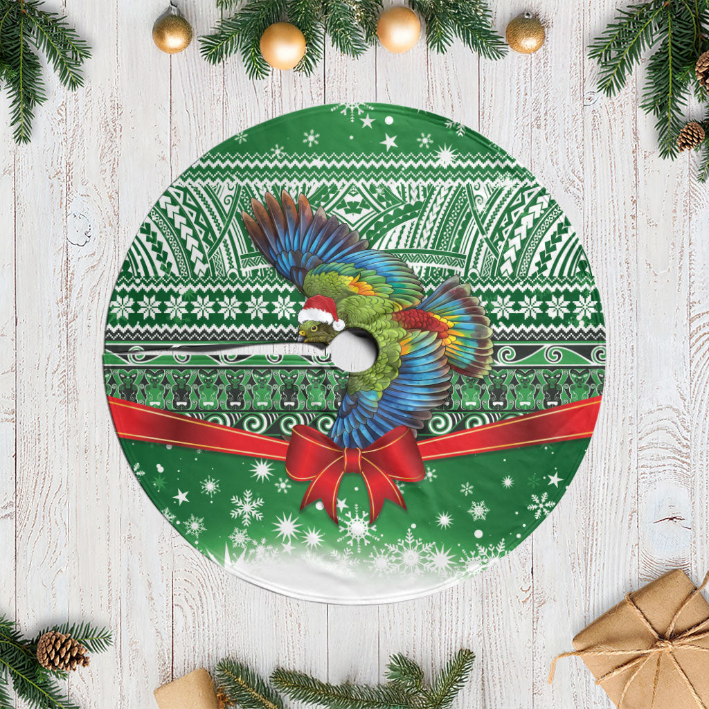 New Zealand Kea Bird Christmas Tree Skirt Maori Inspired Knitted Patterns
