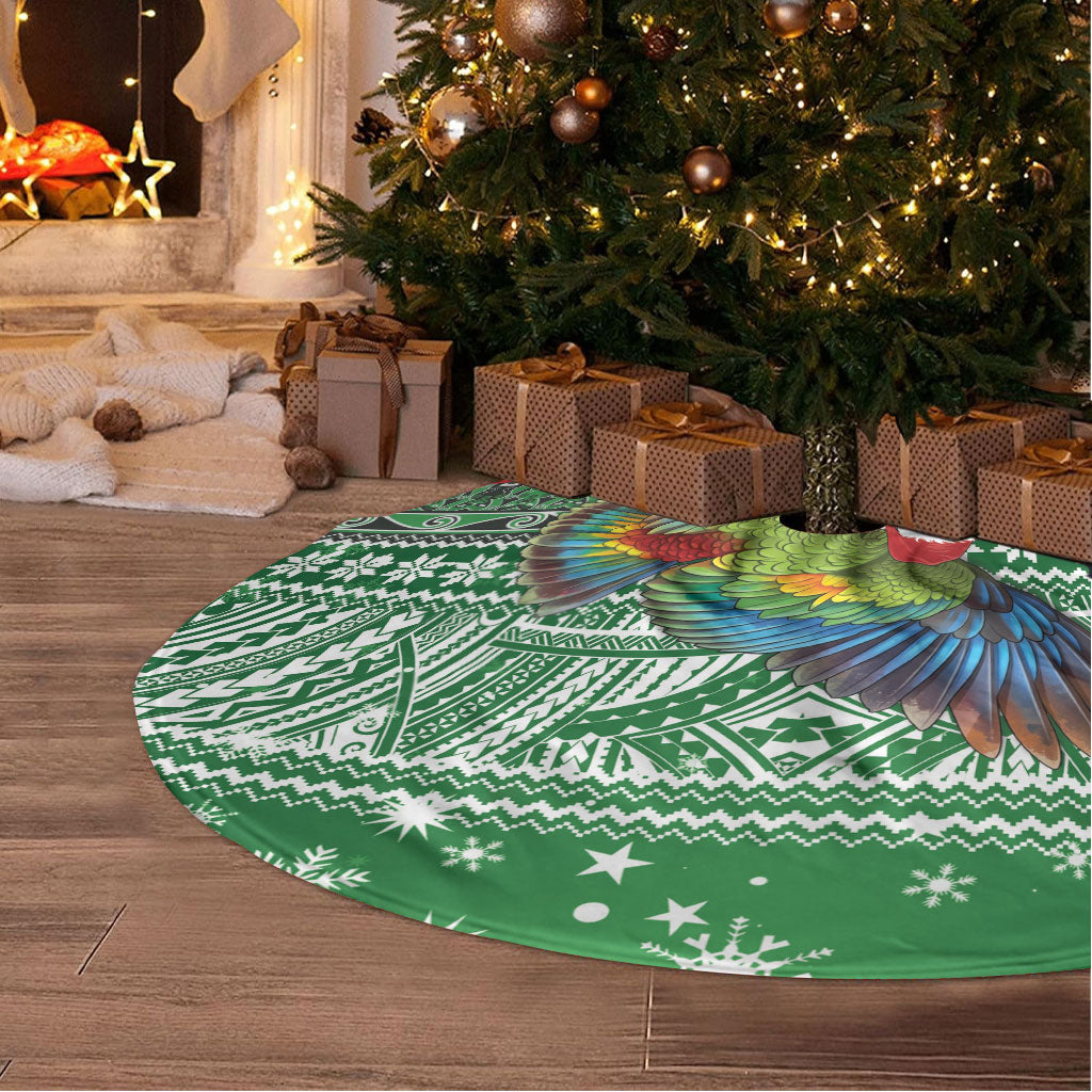 New Zealand Kea Bird Christmas Tree Skirt Maori Inspired Knitted Patterns