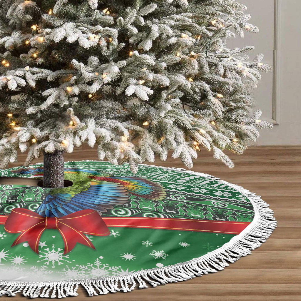 New Zealand Kea Bird Christmas Tree Skirt Maori Inspired Knitted Patterns