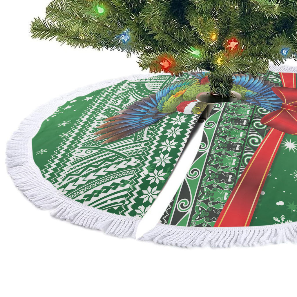 New Zealand Kea Bird Christmas Tree Skirt Maori Inspired Knitted Patterns