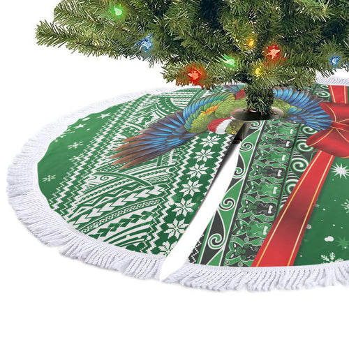 New Zealand Kea Bird Christmas Tree Skirt Maori Inspired Knitted Patterns