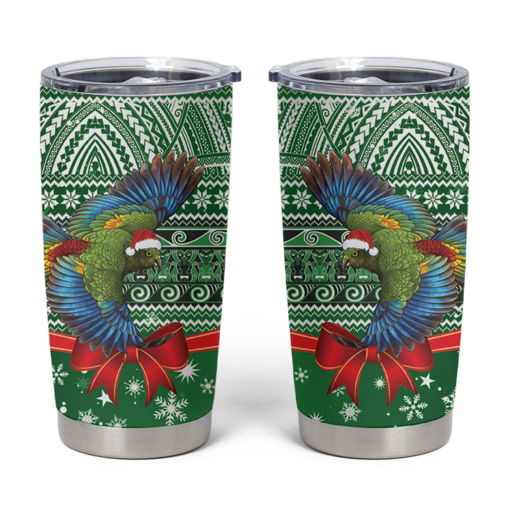 New Zealand Kea Bird Christmas Tumbler Cup Maori Inspired Knitted Patterns