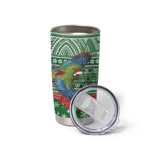New Zealand Kea Bird Christmas Tumbler Cup Maori Inspired Knitted Patterns