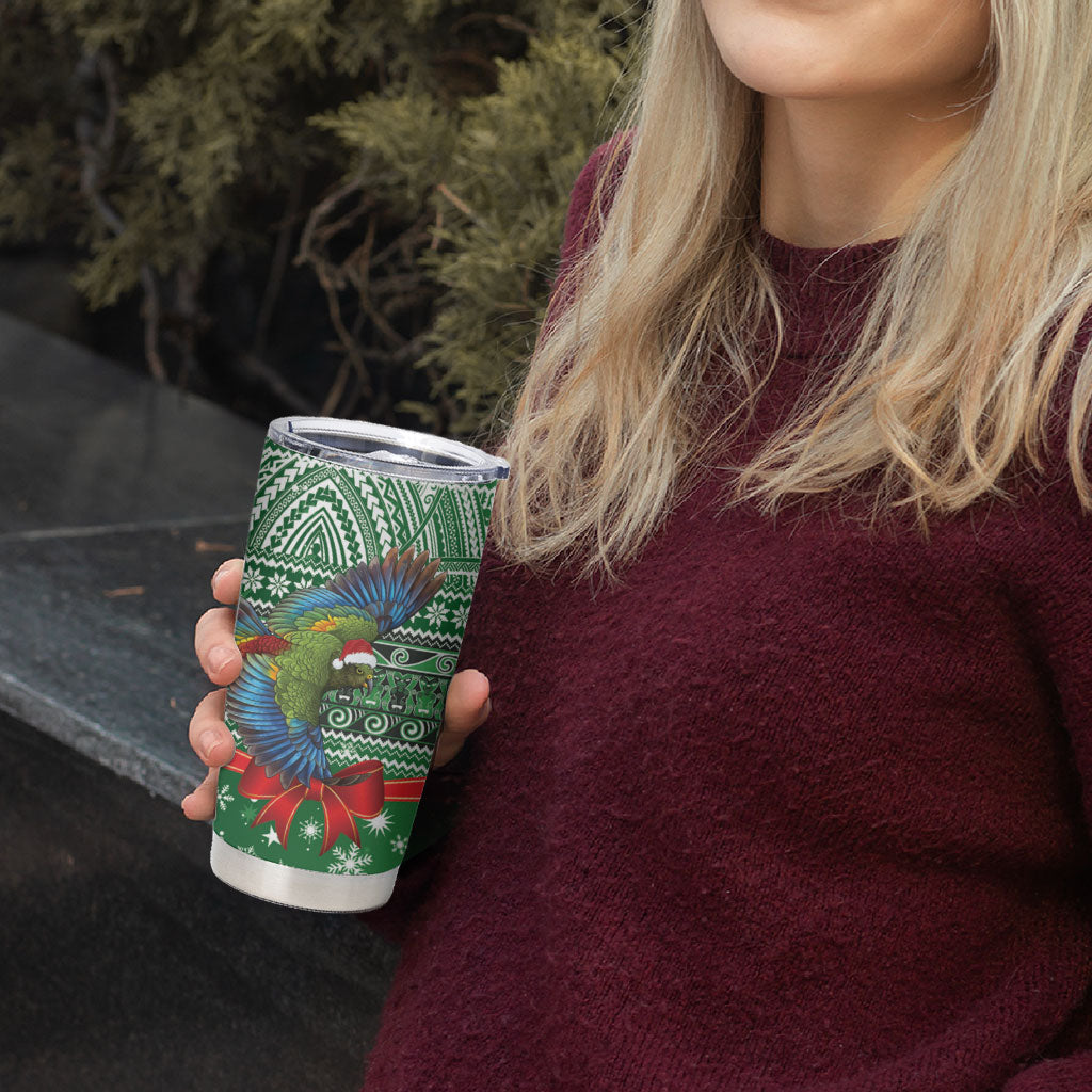 New Zealand Kea Bird Christmas Tumbler Cup Maori Inspired Knitted Patterns