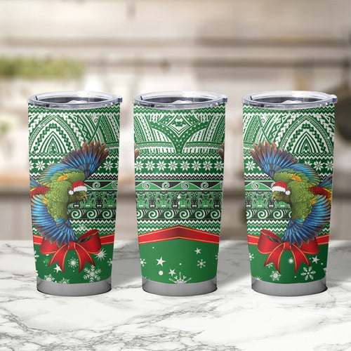 New Zealand Kea Bird Christmas Tumbler Cup Maori Inspired Knitted Patterns