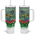 New Zealand Kea Bird Christmas Tumbler With Handle Maori Inspired Knitted Patterns