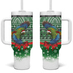 New Zealand Kea Bird Christmas Tumbler With Handle Maori Inspired Knitted Patterns