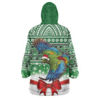 New Zealand Kea Bird Christmas Wearable Blanket Hoodie Maori Inspired Knitted Patterns